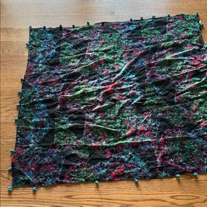 Women's Green Floral Scarf